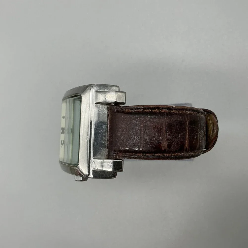 Silpada Designs Womens Watch 35mm Cream Dial Brown Leather Date New Battery